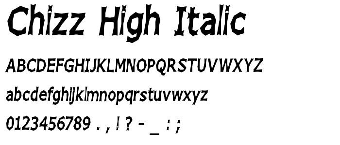Chizz High Italic font